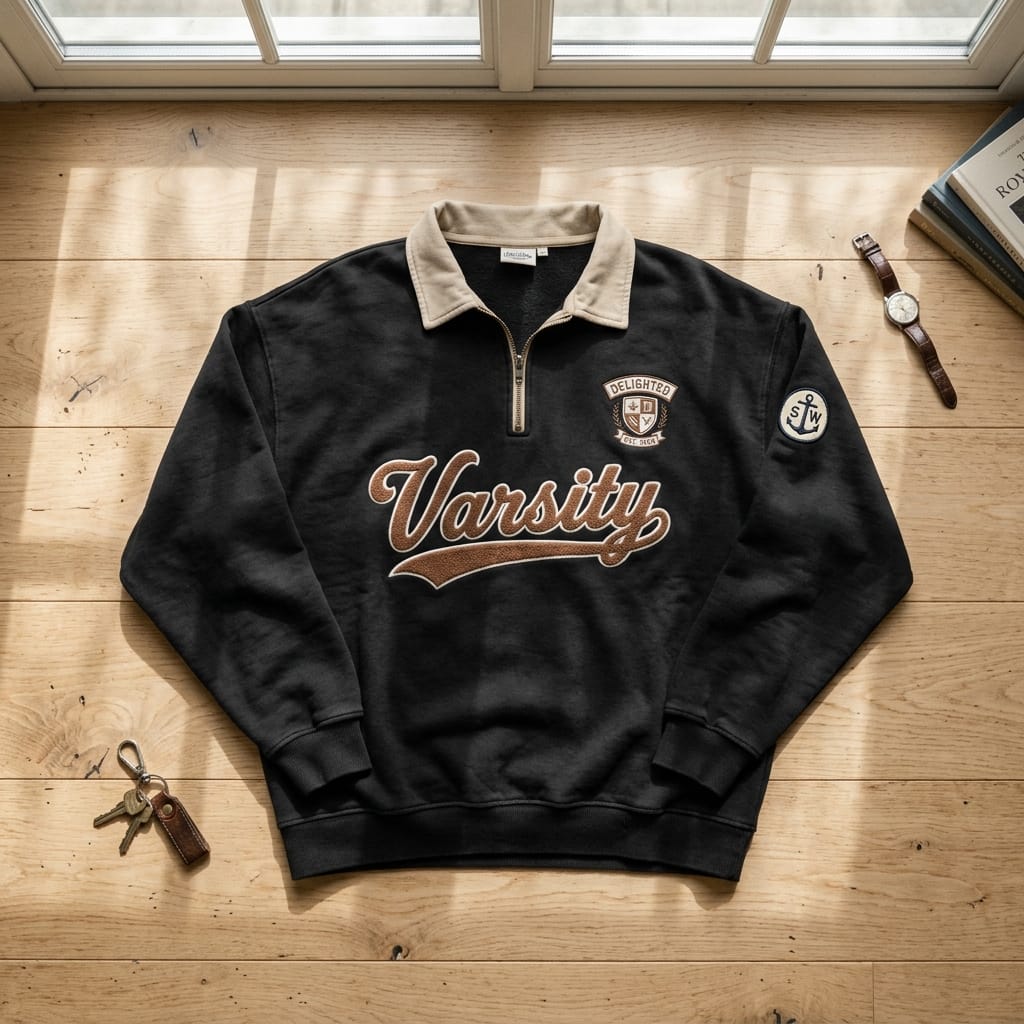 Vintage Varsity Half-Zip Sweatshirt